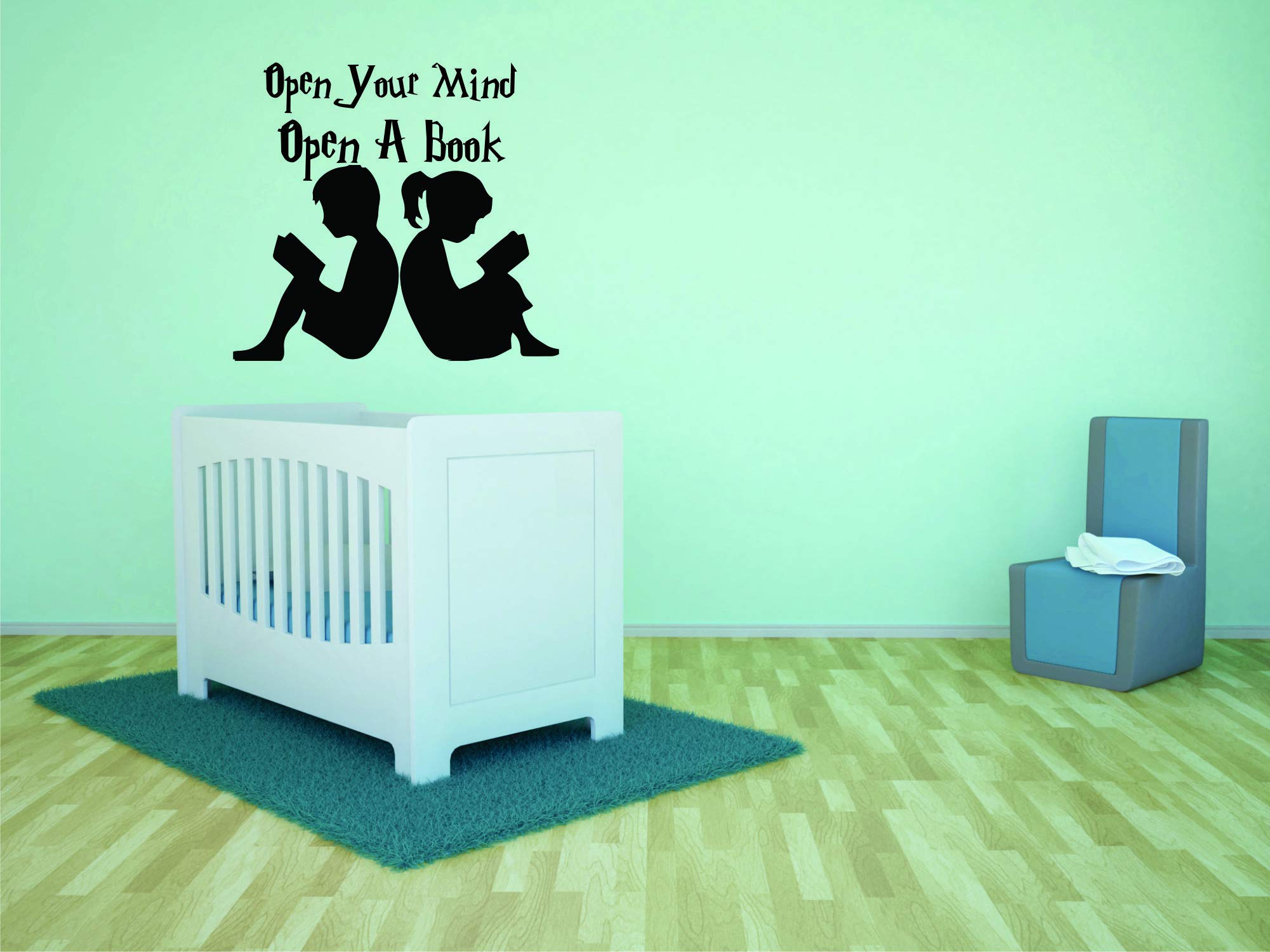 Reading Quotes Wall Sticker - Inspirational Vinyl Wall Decal for Kids Room, Nursery, Daycare & Kindergarten (20x20 inch) - Fun Educational Decor to Encourage Learning & Imagination in Children's Bedrooms