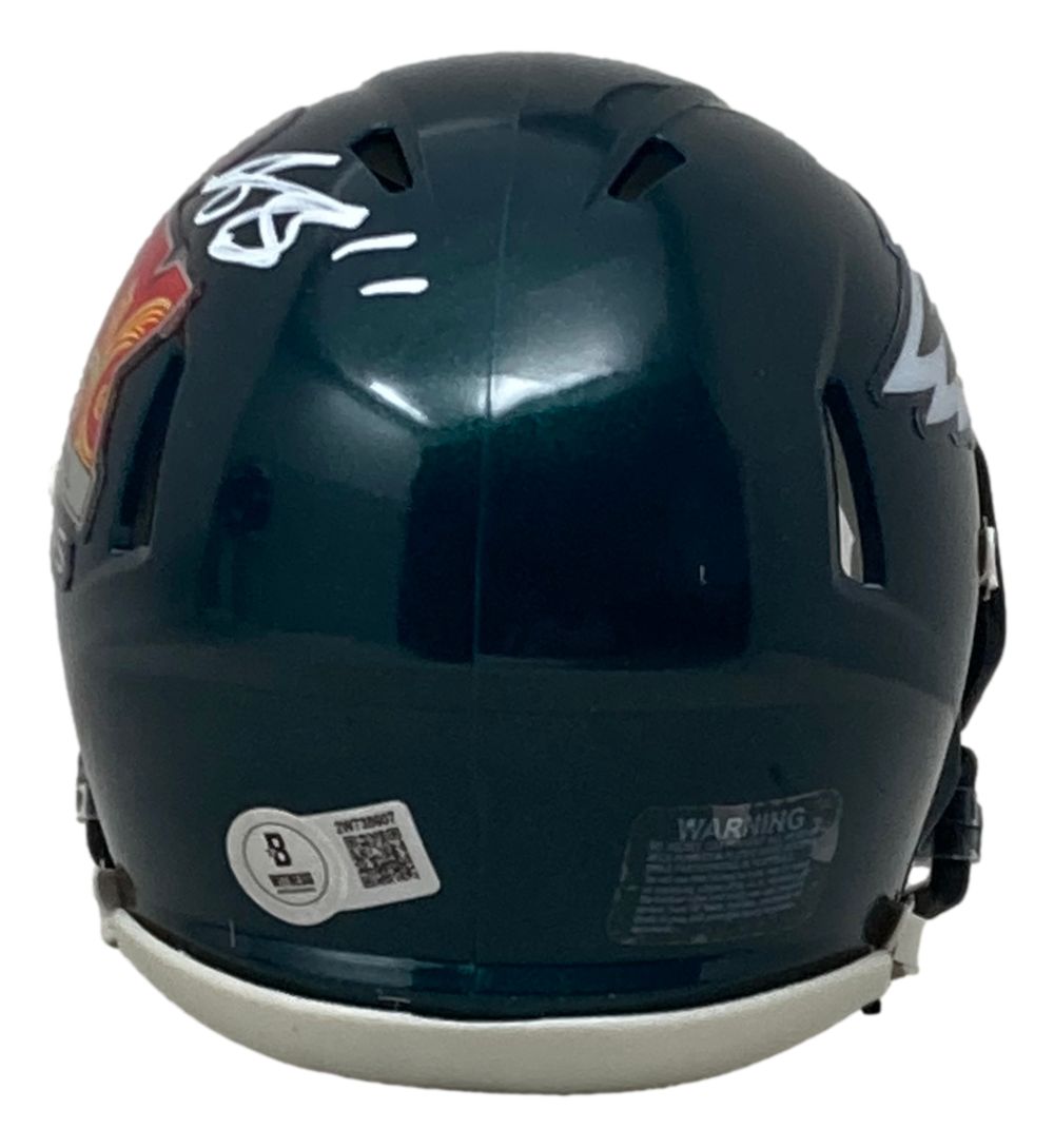 AJ Brown Autographed Philadelphia Eagles Super Bowl 59 Mini Speed Helmet - Limited Edition Collectible for Football Fans, Home Decor, and Sports Memorabilia Display