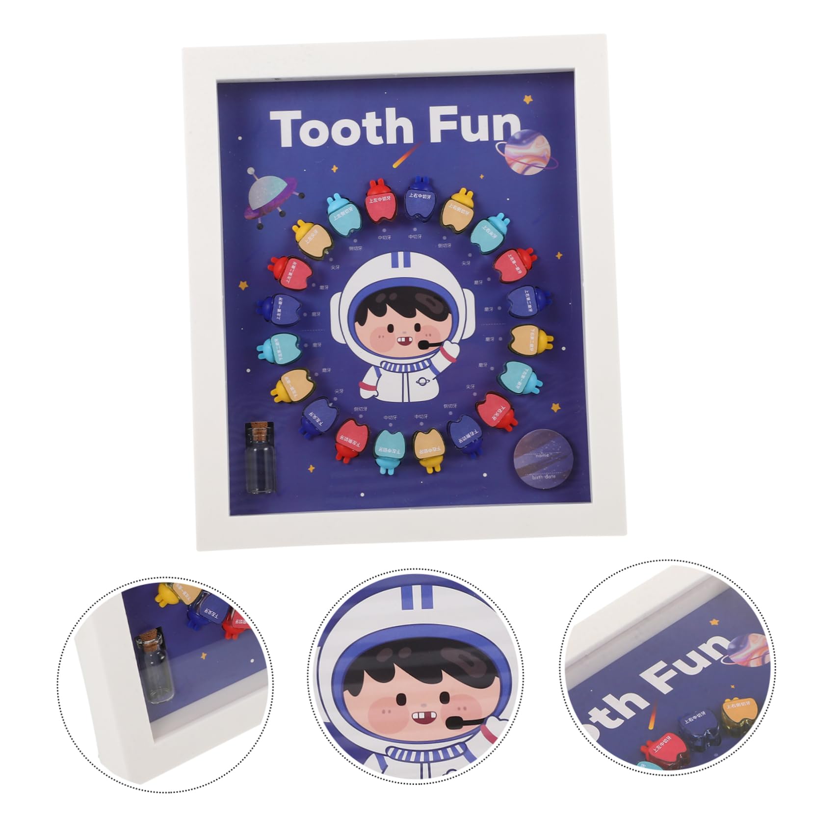 VICASKY Kids Tooth Keepsake Box - First Tooth Organizer & Baby Teeth Storage Container for Memories (Plastic, White) - Perfect for Baby Showers, First Tooth Loss & Childhood Milestones