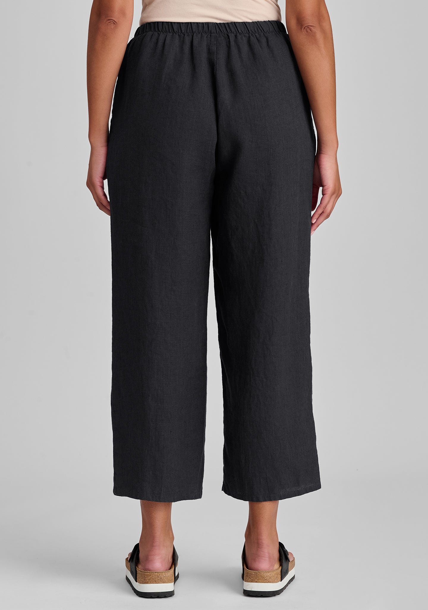 Floods Linen Pants with Elastic Waist - Comfortable Summer Casual Pants for Women, Lounge Wear, Travel & Beach