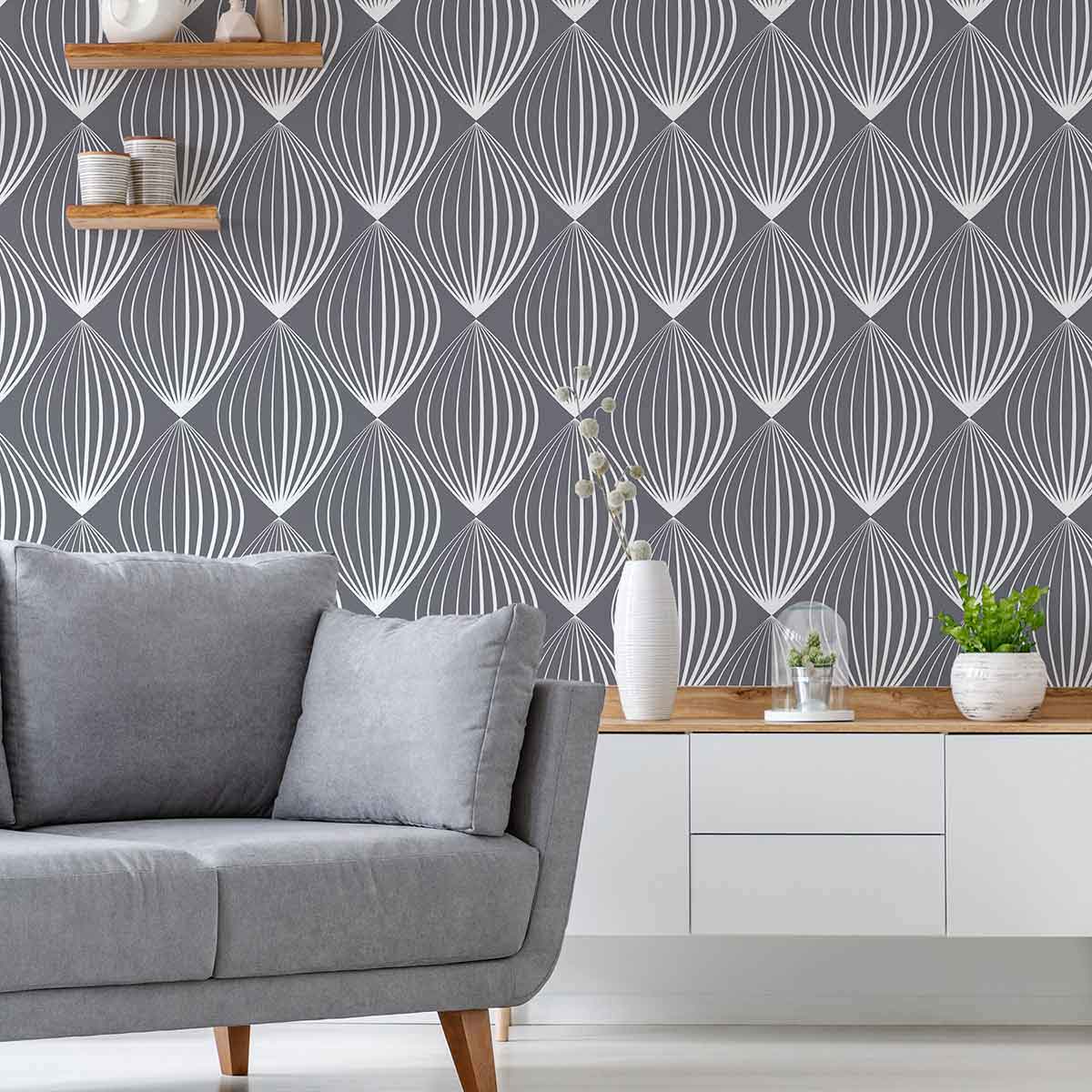 Grey Balloon Peel and Stick Removable Wallpaper 8201 - Self-Adhesive Decorative Wall Covering for Bedroom, Nursery, and Home Decor