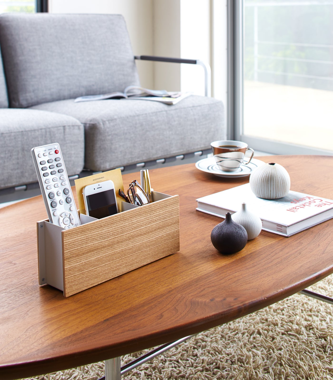 Premium Steel & Wood Desk Organizer - 2 Sizes for Office & Home Workspace - Perfect for Pencils, Pens & Stationery Storage