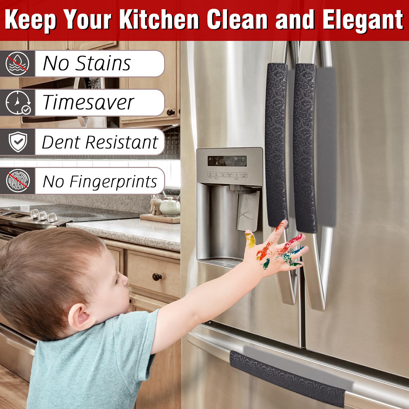 Non-Slip Refrigerator Handle Covers (6-Pack) - Washable for Kitchen & Dishwasher Use