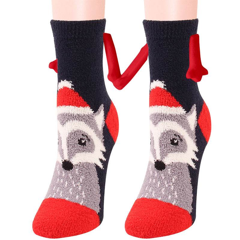 Hand In Hand Magnetic Christmas Socks - Festive Holiday Socks for Couples & Families - Perfect for Christmas Gifts, Stocking Stuffers & Winter Home Decor