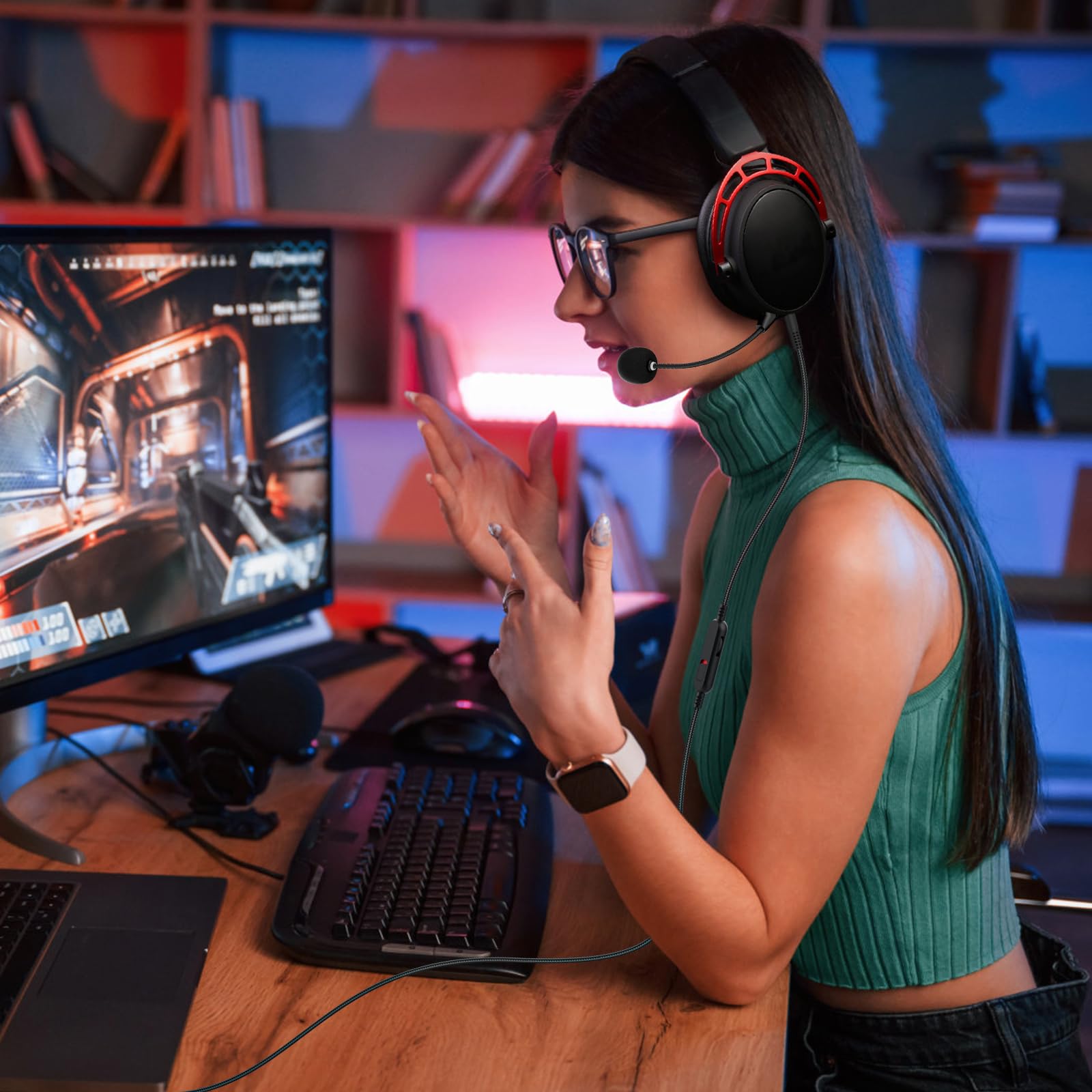 HyperX Cloud Alpha & Cloud Mix Replacement Audio Cable - 6.6ft with Inline Mute & Volume Control | Durable Gaming Headset Accessory for PC, PS4, Xbox | Perfect for Esports, Streaming & Online Gaming