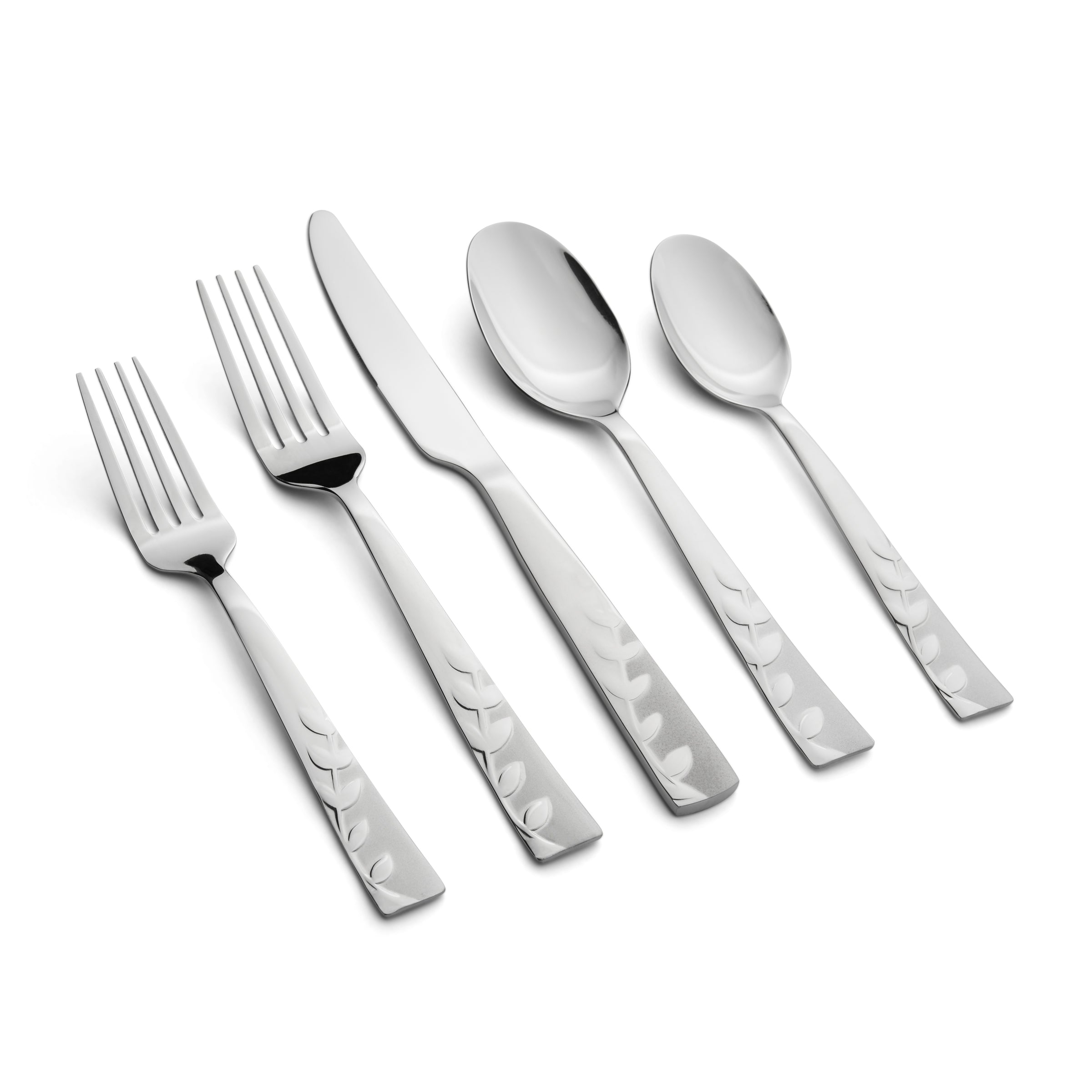 Blossom Sand 20-Piece Stainless Steel Flatware Set - Elegant Silverware for Dining, Kitchen & Entertaining - Perfect for Dinner Parties, Weddings & Everyday Use