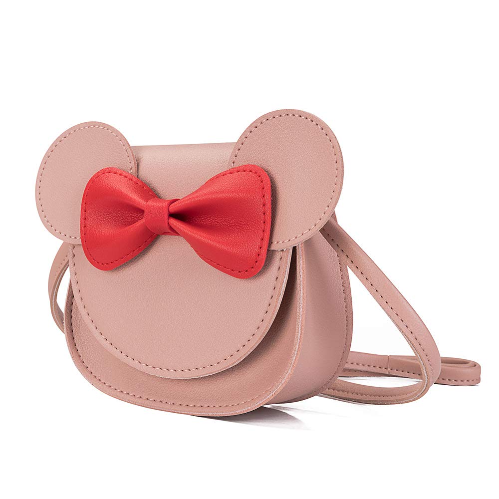 Cute Little Girls Crossbody Purse with Bowknot & Magnetic Closure - Cartoon Ears Shoulder Bag for Kids - Perfect for School, Parties & Everyday Use