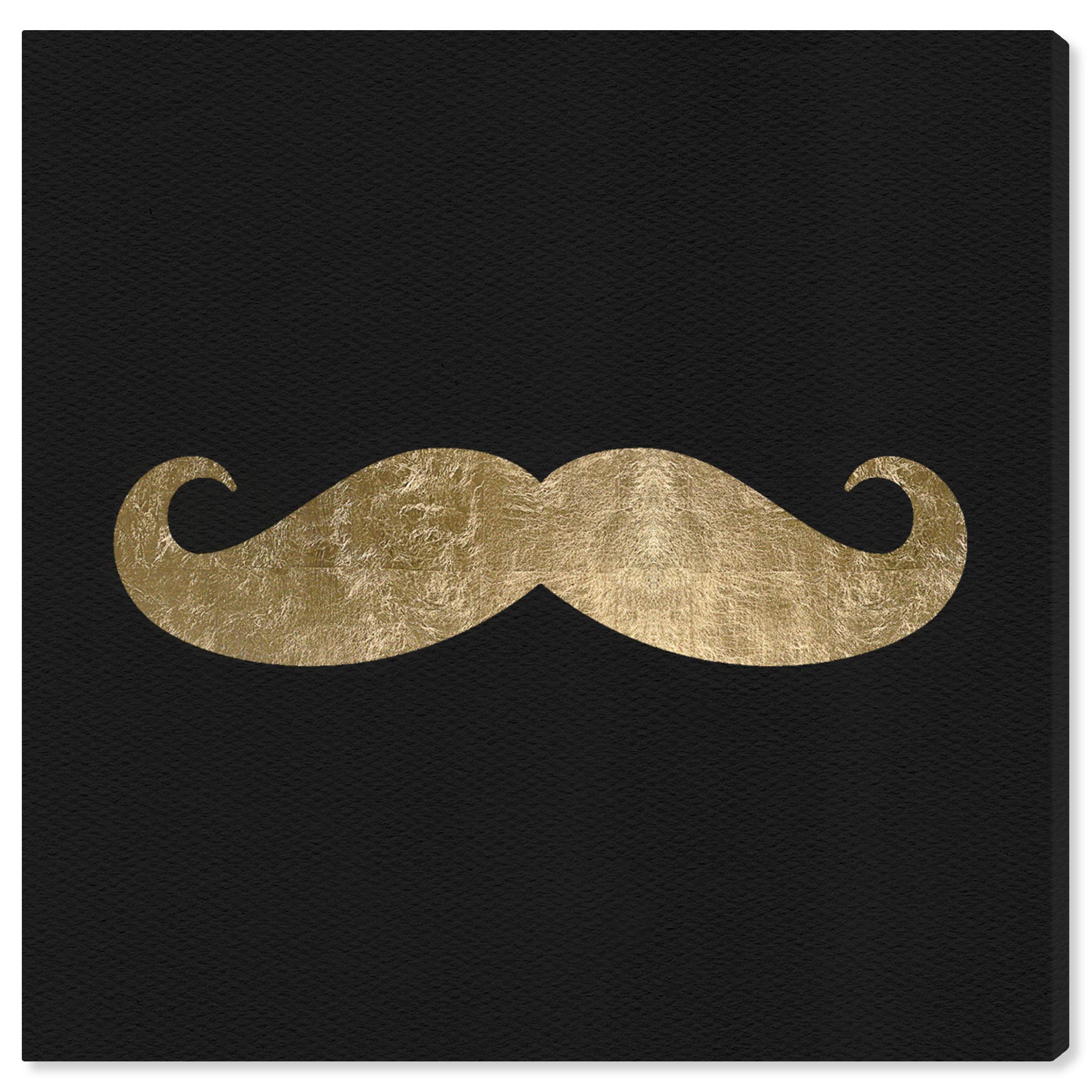 Oliver Gal Artist Co. 'Whatta Gentleman' Bath Wall Art Canvas Print - 16x16 Inches Black & Gold Home Decor for Bathroom, Living Room & Bedroom