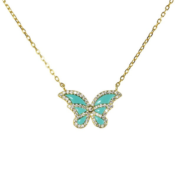 Turquoise Butterfly Jewelry - Handmade Sterling Silver Butterfly Pendant Necklace for Women - Perfect for Boho Style, Gift Giving & Special Occasions