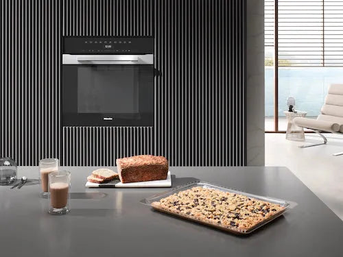 Miele 60cm Built-In Oven H 7464 BP VitroLine Obsidian Black Pyrolytic Self-Cleaning Oven - Perfect for Modern Kitchens, Baking, and Roasting