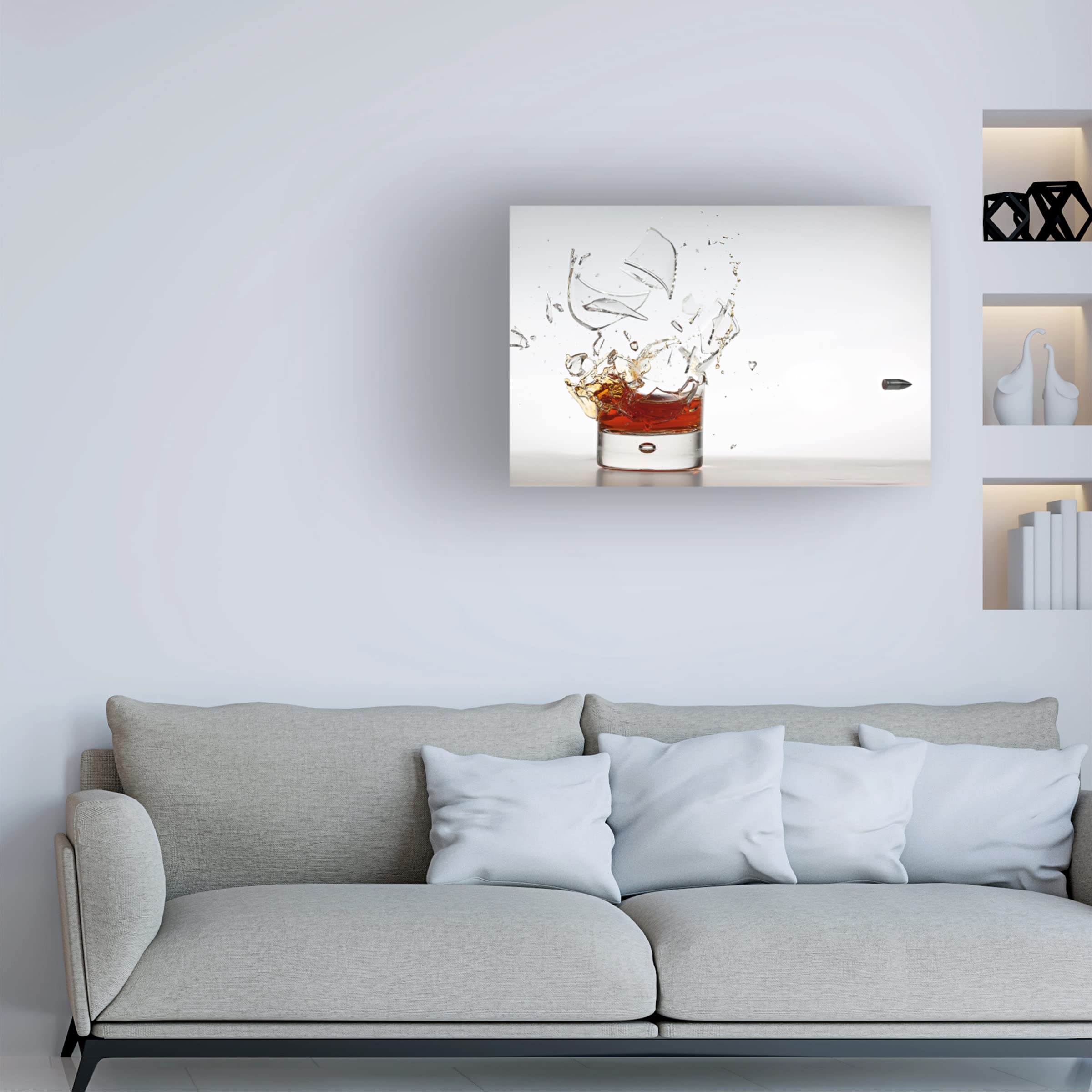 Trademark Fine Art 'Shot Of Whisky' Canvas Wall Art Print by Lex Augusteijn - Modern Home Decor for Living Room, Bar & Office