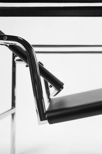 Le Corbusier LC1 Basculant Sling Chair - Genuine Black Leather Modern Lounge Chair for Living Room, Office & Reading Nook