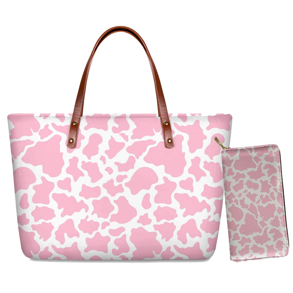 Xhuibop Women's 2-Piece Leather Handbag & Wallet Set with Neoprene Tote - Fashionable Purse for Work, Travel & Everyday Use