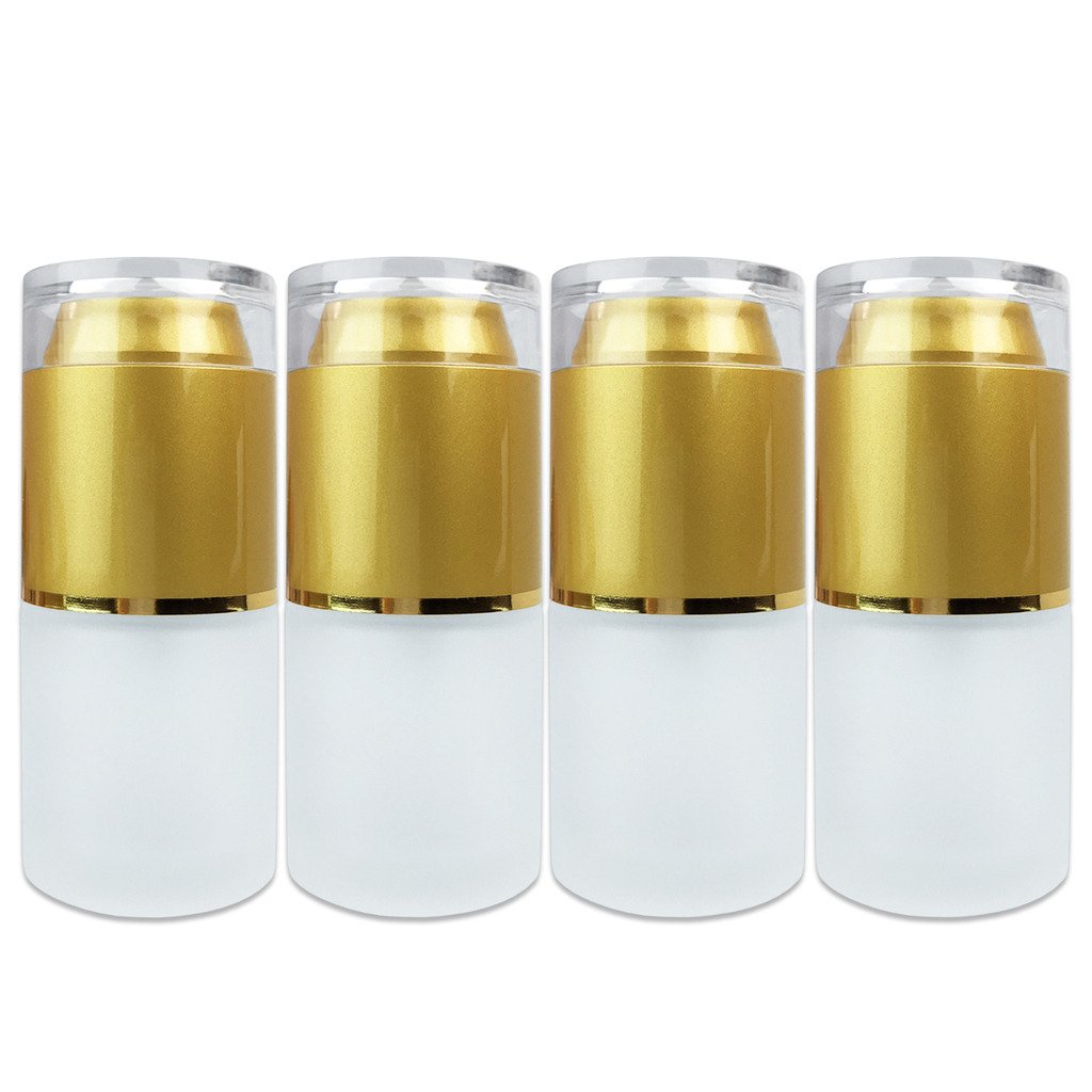 Premium Refillable Gold Frosted Glass Spray Bottles (20ml, 4-Pack) with Fine Mist Atomizer - Travel-Friendly for Perfume, Essential Oils, Aromatherapy & DIY Beauty Products | Perfect for Home, Salon & On-The-Go Use