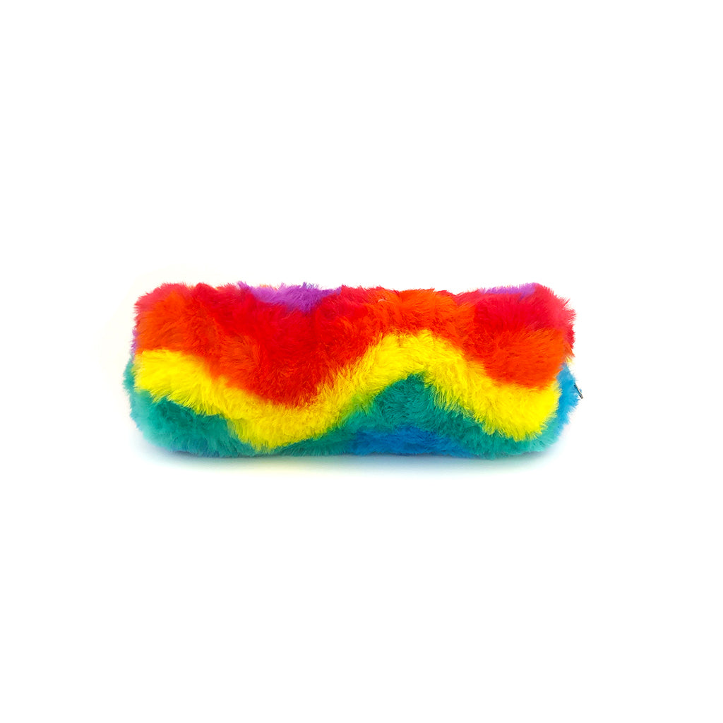 Soft Plush Wavey Rainbow Pencil Case for School, Office & Travel - Cute & Durable Pencil Holder for Kids & Adults
