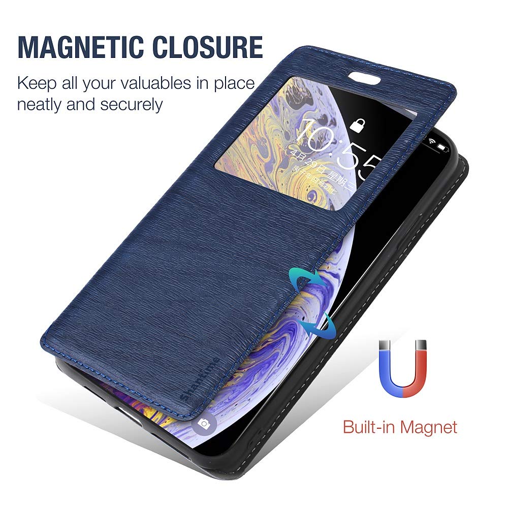 Premium Wood Grain Leather Magnetic Flip Cover for Infinix Smart 6 HD (6.6