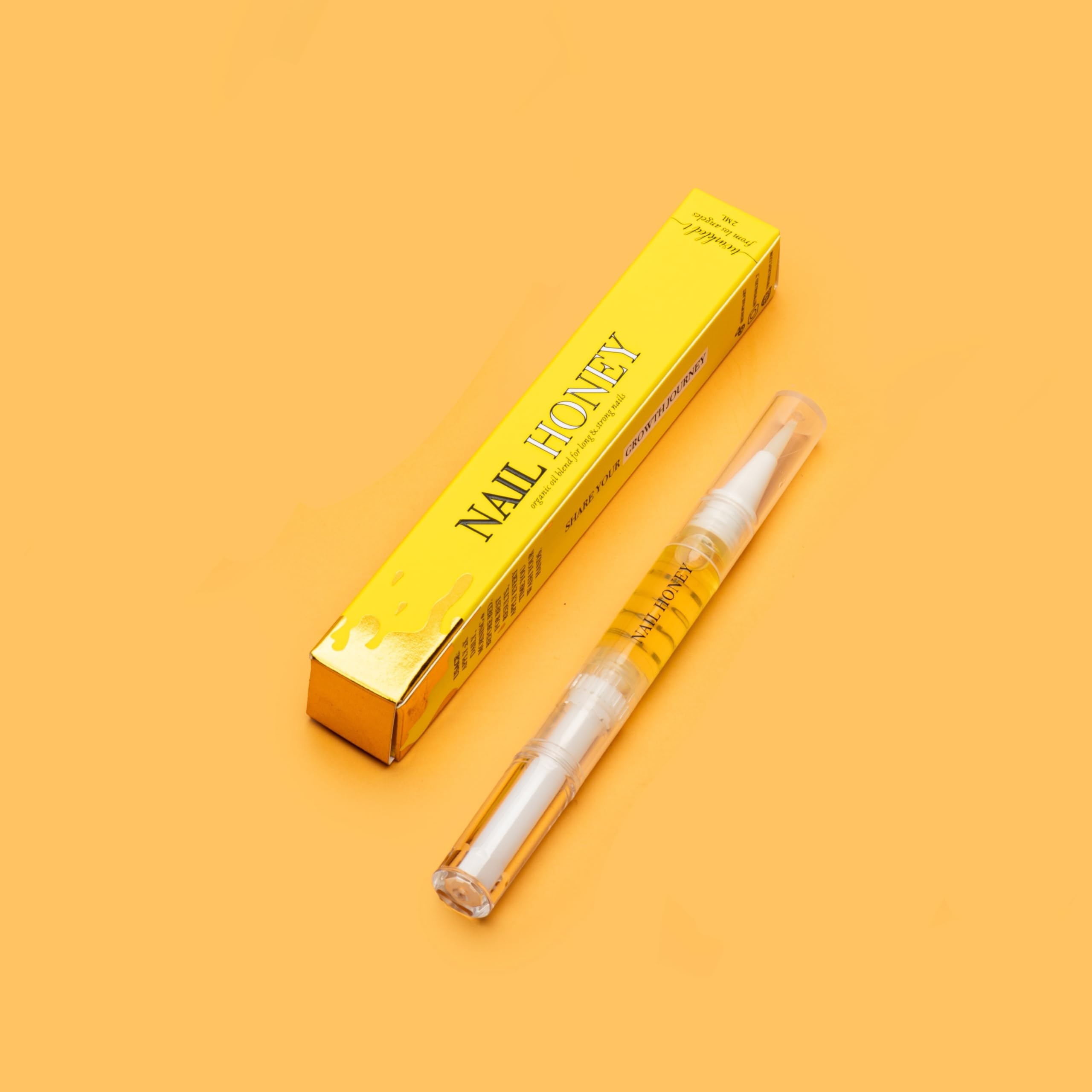 Twinkled T Nail Honey - Organic Nail Strengthener Treatment for Growth, Strength & Moisture | Cuticle Oil Pen (2ml) | Perfect for Brittle Nails, Dry Cuticles & At-Home Manicures
