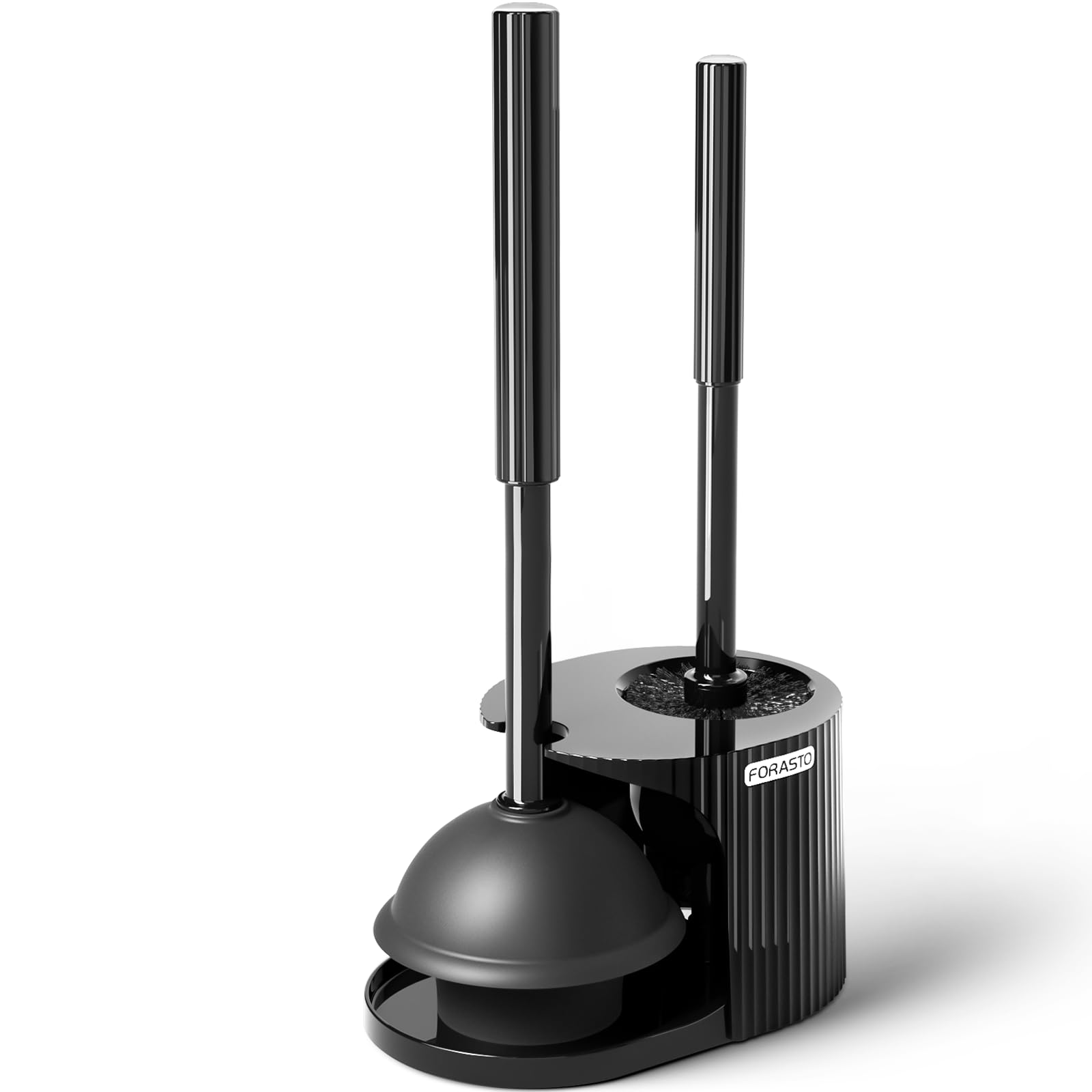 2 in 1 Toilet Plunger and Brush Set with Extended Handle - Heavy Duty Bathroom Cleaning Tools for Clogged Drains and Toilet Bowl Cleaning - Perfect for Home, RV, and Commercial Use