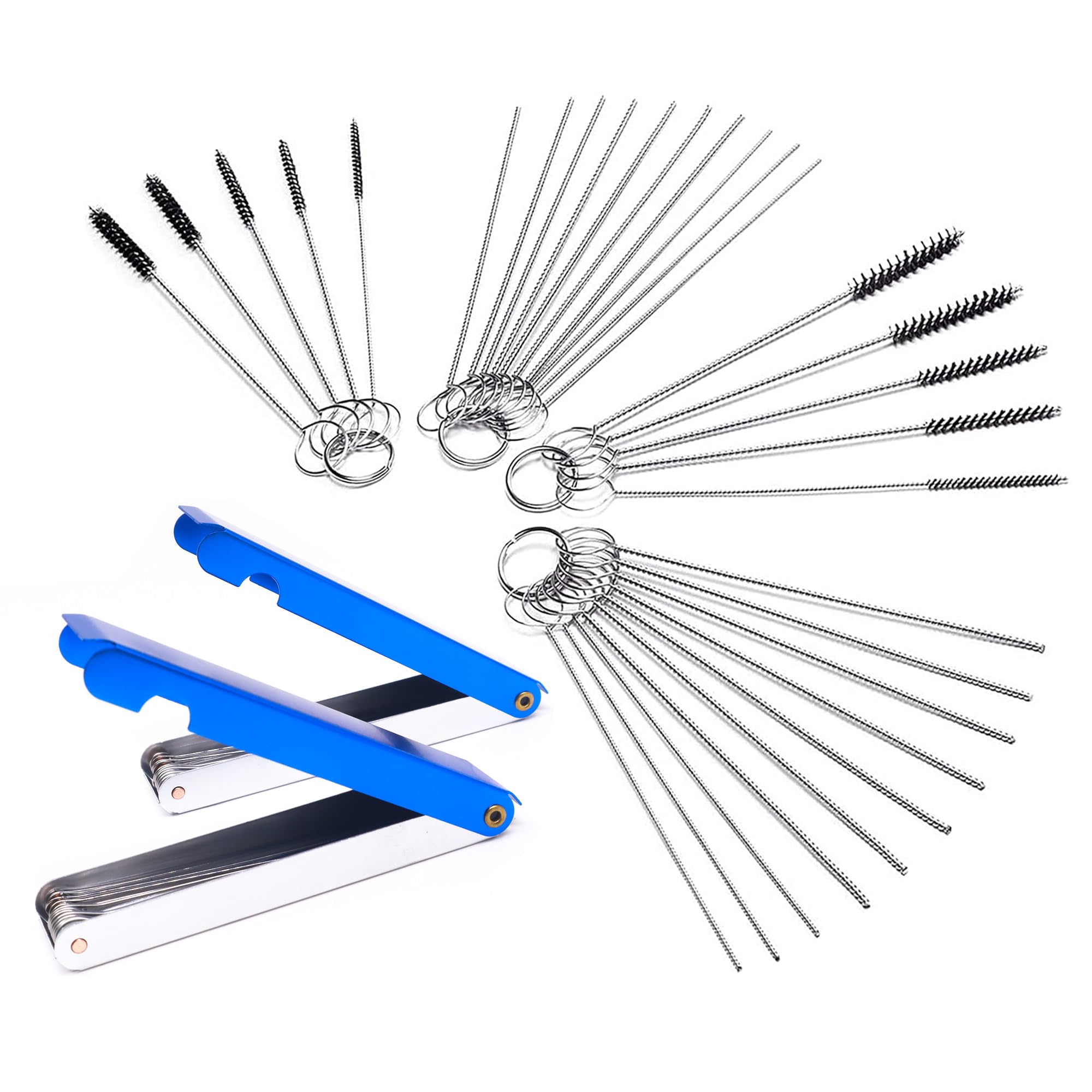 4-Piece Carburetor Cleaning Kit with 13-Wire Torch Tip Cleaners & 10-Needle Brushes - ATV, Motorcycle, Welder Maintenance Tool Set for Engine Tune-Ups and Small Engine Repair