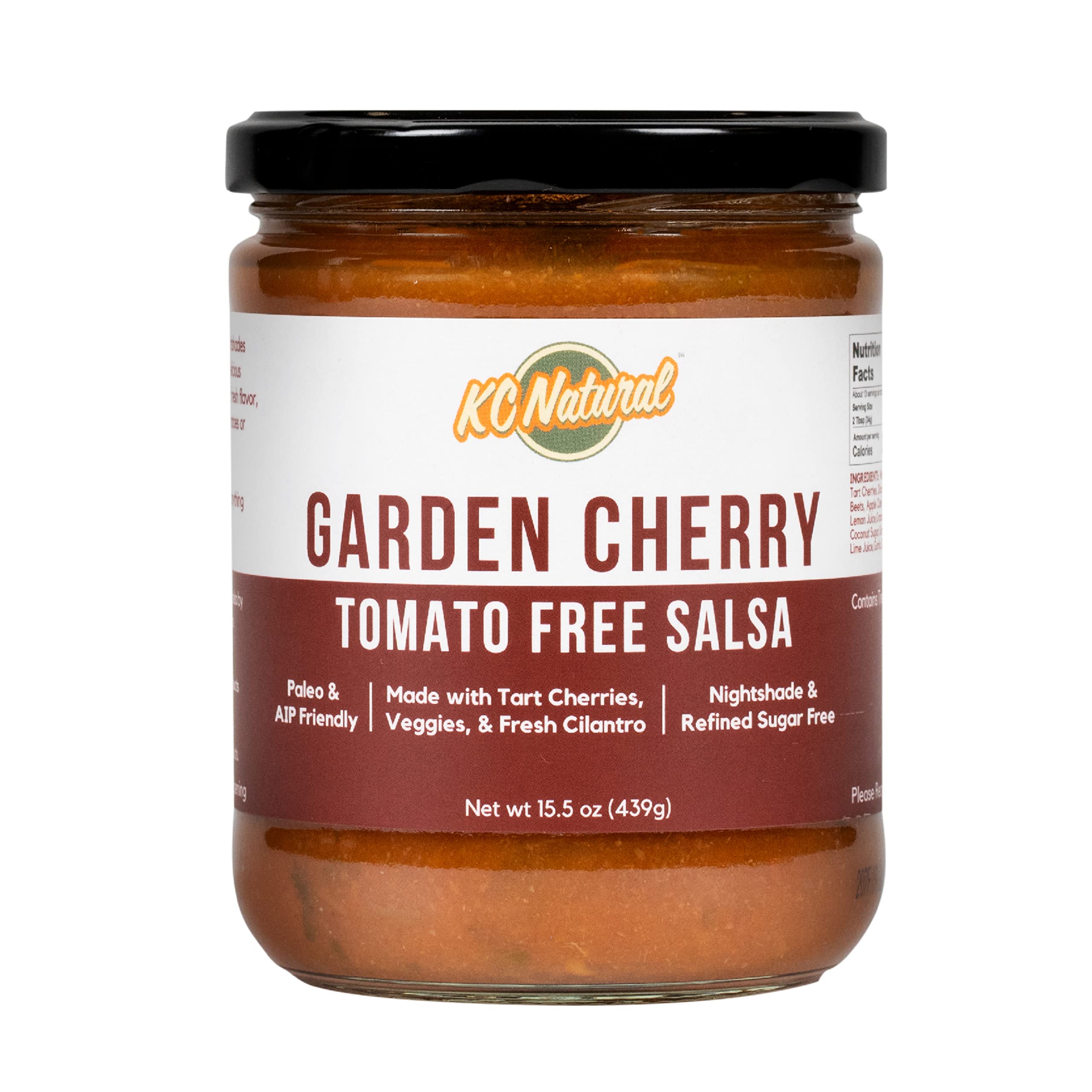 Organic Garden Cherry Salsa - No Tomato, Gluten-Free, Vegan - 3 Pack | Perfect for Chips, Tacos & Healthy Snacking