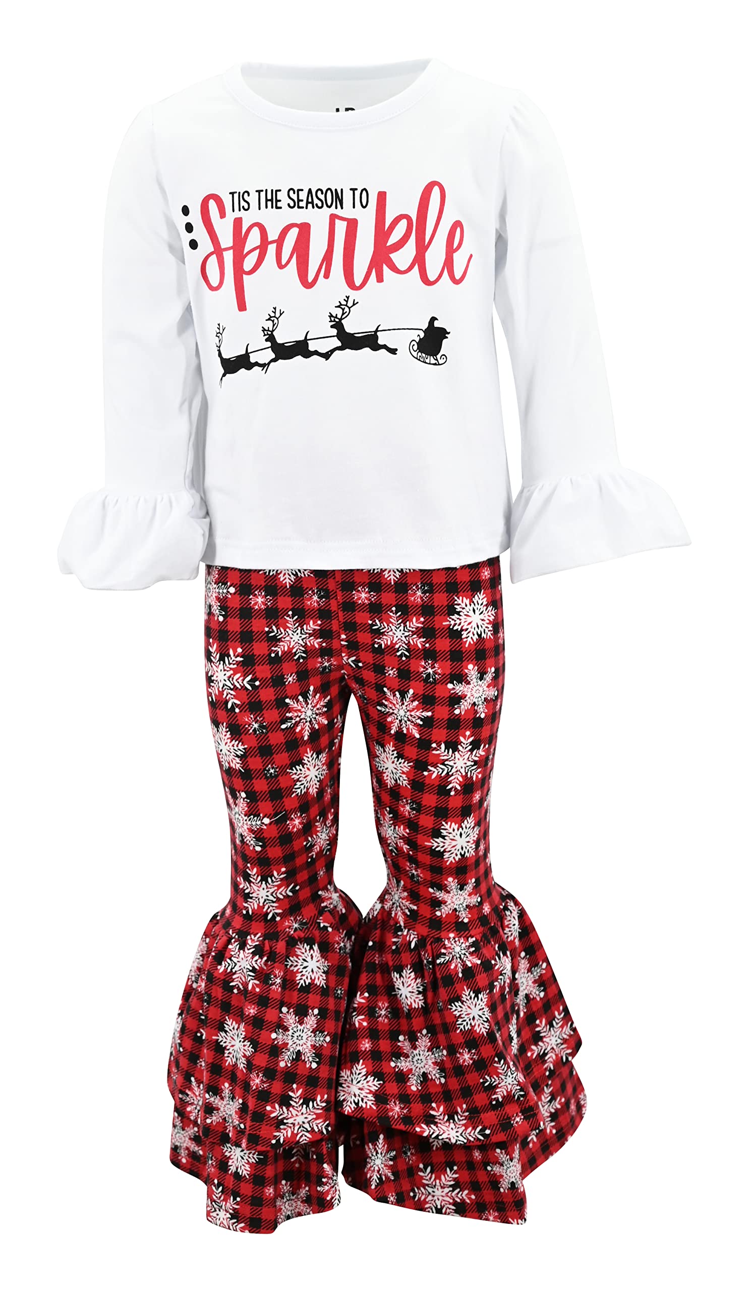 Girls 2-Piece Bell Bottom Outfit - Toddler Clothes Set for Playtime