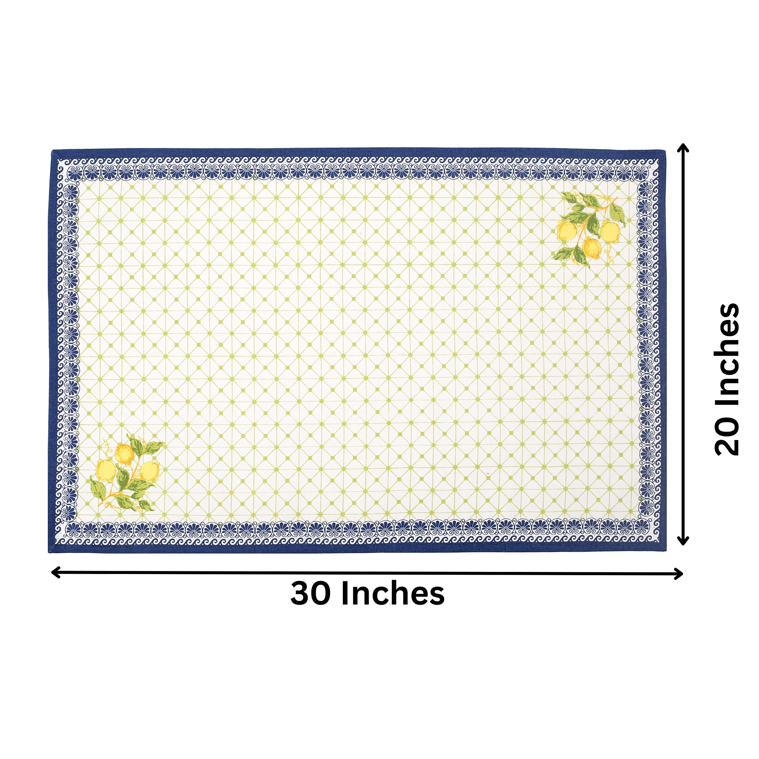 **FINGERCRAFT 100% Natural Cotton Kitchen Towels Set of 6 - Super Soft & Highly Absorbent Multi-Purpose Dish Cloths (20x30 Inches) for Cooking, Cleaning & Drying - Lemon Leaf Design**    *(Perfect for Dishes, Countertops, Hands, Glassware & Everyday Kitchen Use)*