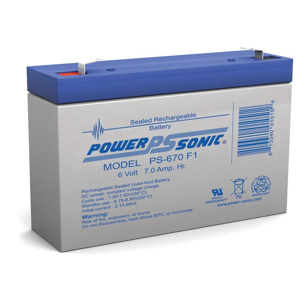 Power Sonic 6V 7Ah Sealed Lead Acid (SLA) Replacement Battery for Caremaker Homecare Cardiac Pacemakers - Reliable Backup Power for Medical Devices at Home
