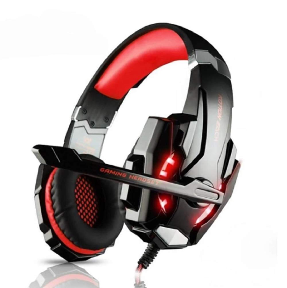 Ninja Dragon G9300 Stereo Gaming Headset for PC, PS5, Xbox - Noise Cancelling Over-Ear Headphones with Mic, LED Lights, Bass Boost & Memory Foam Earmuffs | Perfect for Competitive Gaming, Streaming & Long Sessions