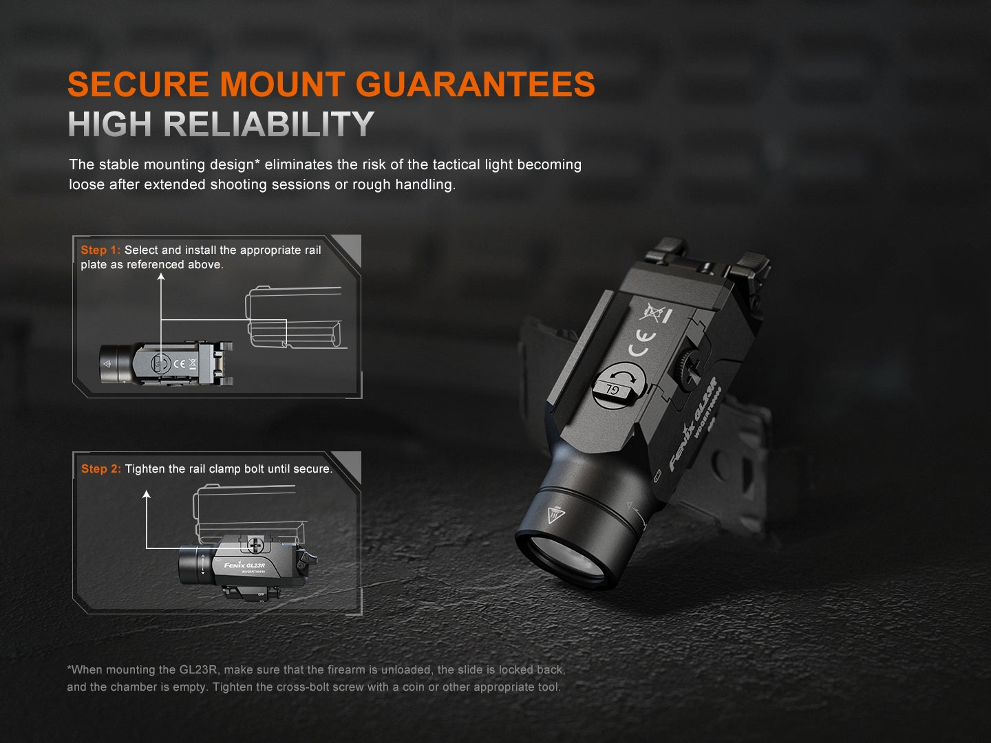 Fenix GL23R Tactical Green Laser Flashlight - High-Power 532nm Beam for Hunting, Airsoft & Outdoor Adventures