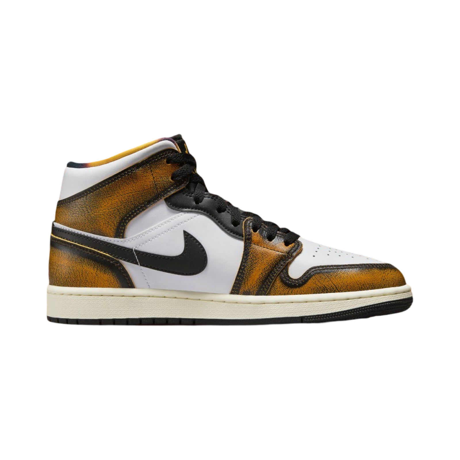 Air Jordan 1 Mid Orange Wear Away Sneakers - Men's Basketball Shoes for Streetwear & Casual Style | Perfect for Urban Fashion & Everyday Wear
