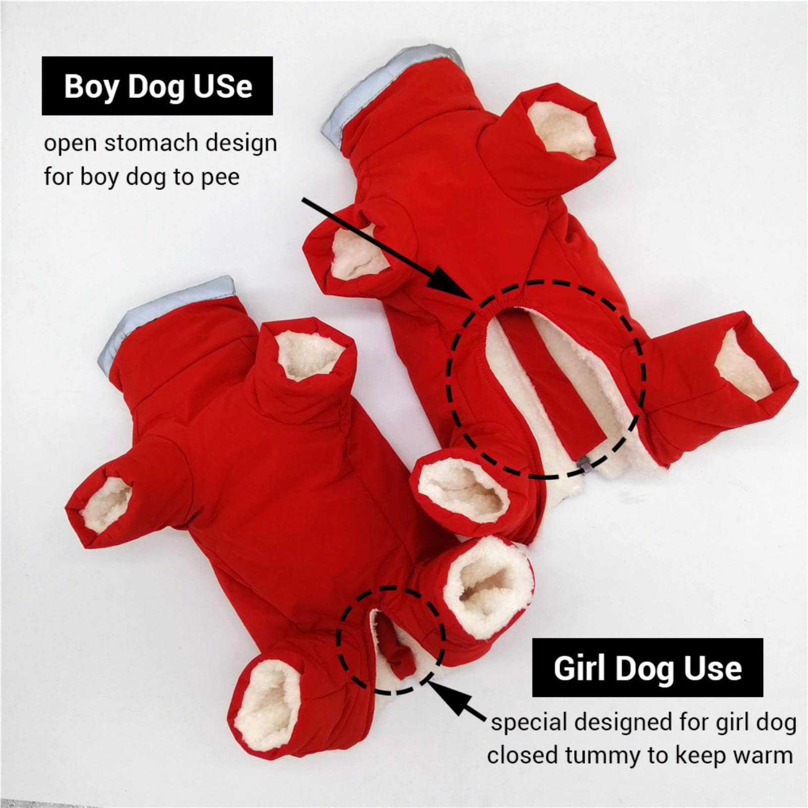 Small Dog Winter Coat - Warm Fleece Lined Puppy Jacket for Small & Medium Dogs | Cozy Cotton Dog Overalls for Cold Weather | Perfect for Outdoor Walks & Indoor Comfort