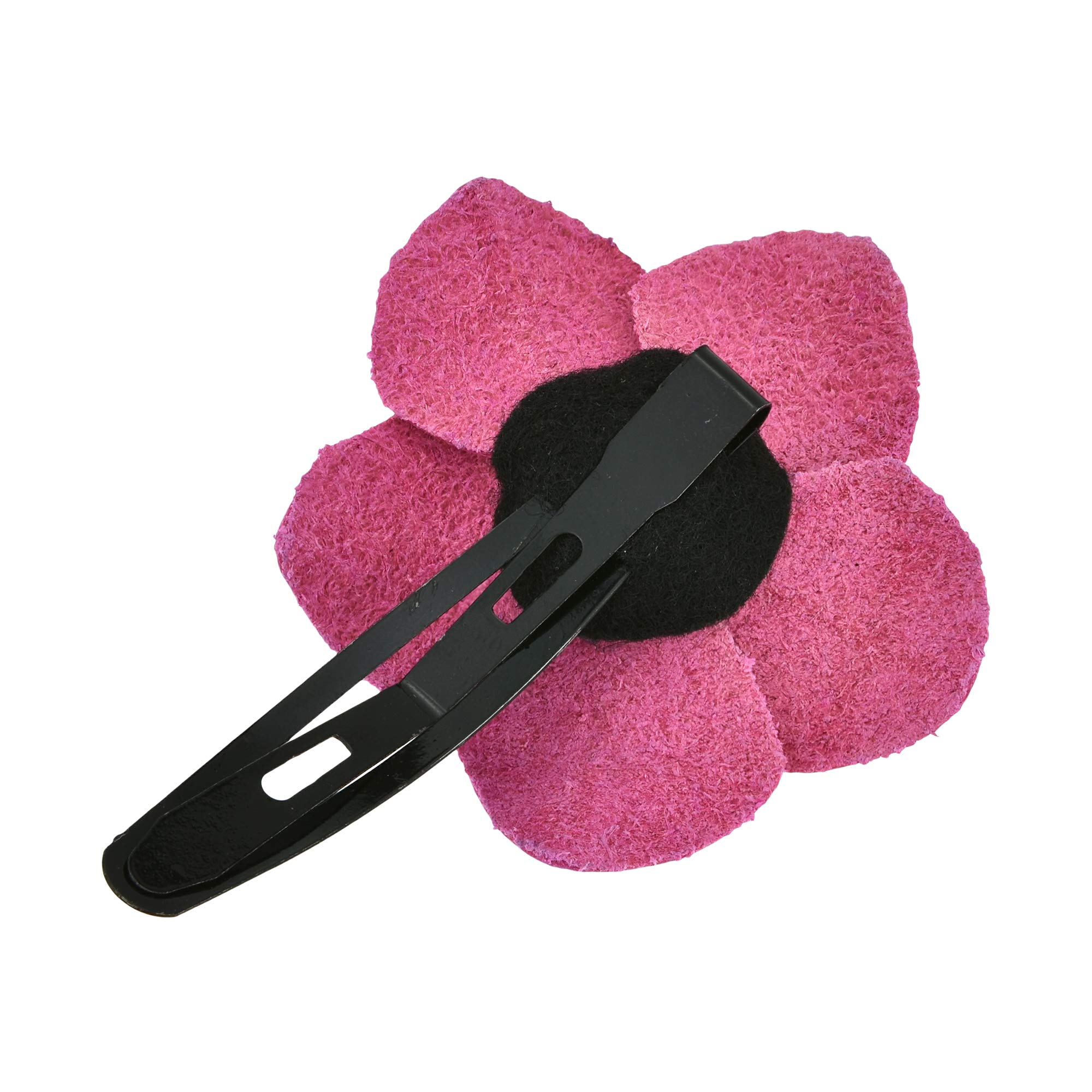 AeraVida Fuchsia Pink Tropical Flower Leather Hair Clip for Women - Fashion Hair Accessories for Parties, Weddings & Everyday Style