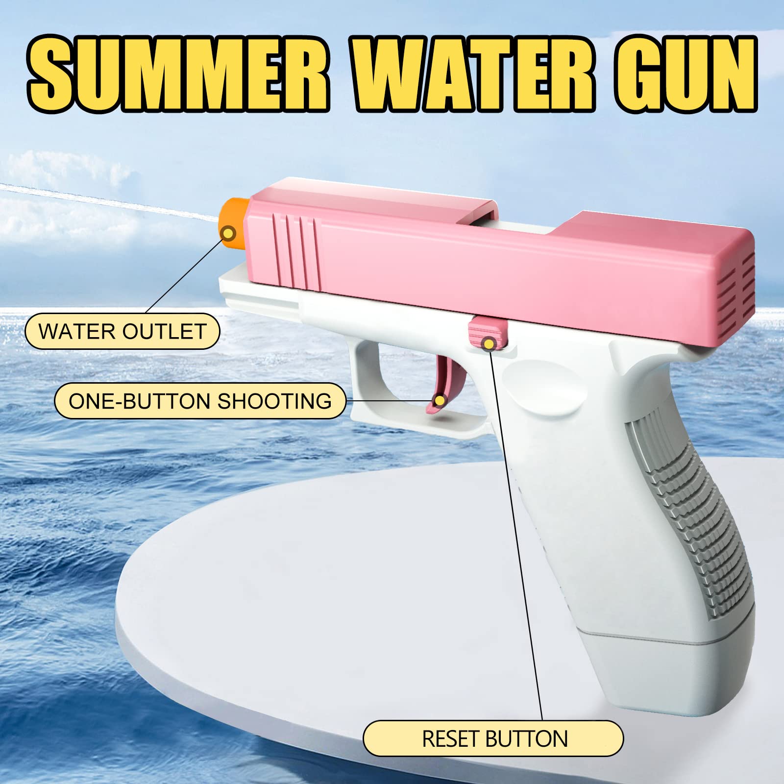 2 Pack Kids Water Guns - 100CC High Capacity Water Blaster Soaker Pistol Toys for Boys & Girls, Outdoor Summer Pool Beach Toys for Toddlers (Blue & Pink) | Perfect for Backyard Battles, Birthday Parties & Summer Fun