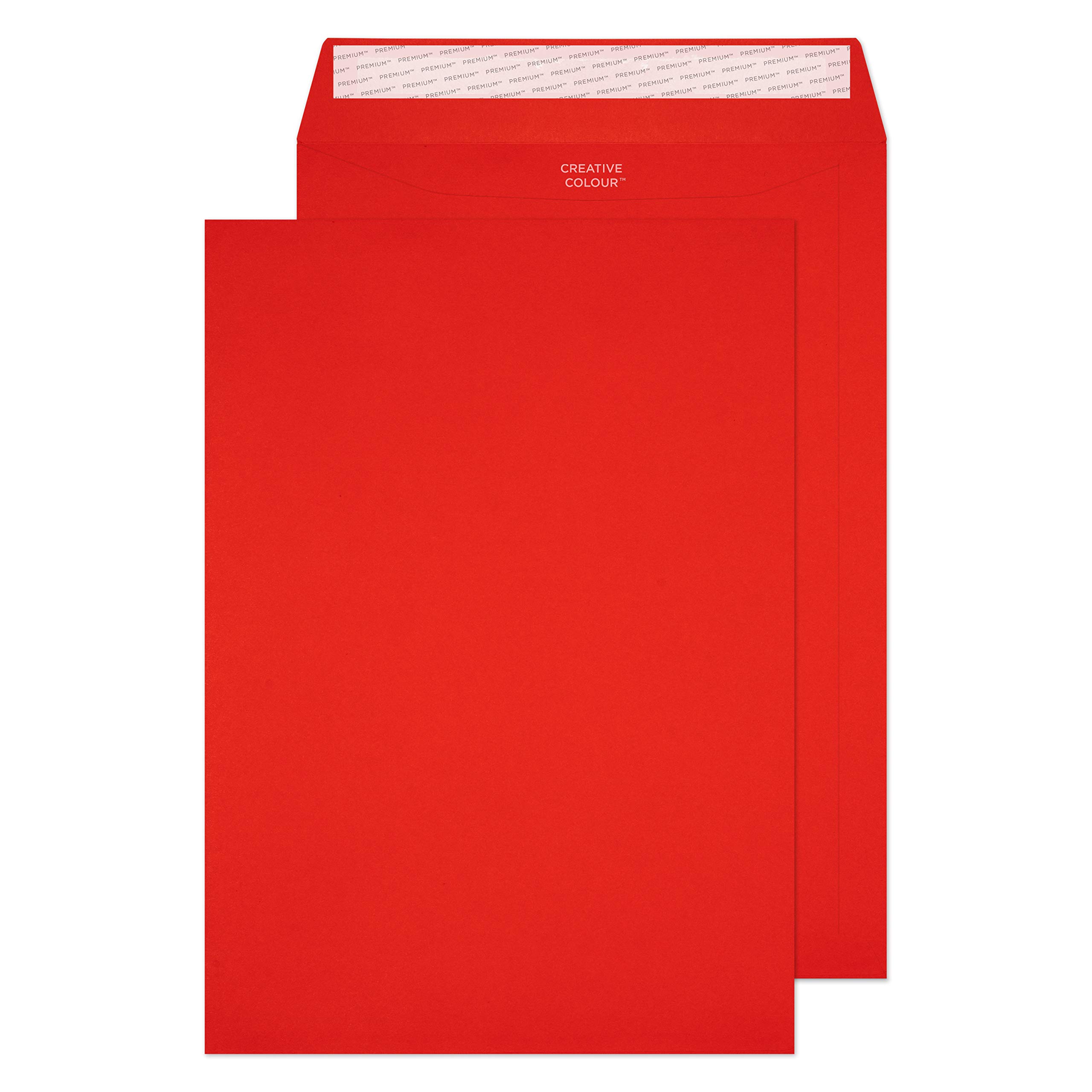 Premium Blake Envelopes 9 x 12.75 Inches (229 x 324mm) - Vibrant Pillar Box Red Color Wallet Envelopes for Wedding Invitations, Greeting Cards & Business Correspondence