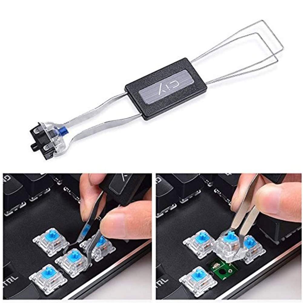 2 Pack Stainless Steel Keycap Switch Pullers - Durable Mechanical Keyboard Keycap Remover Tool for Cherry MX, Gateron, Kailh Switches - Perfect for Keyboard Maintenance, Cleaning & Customization