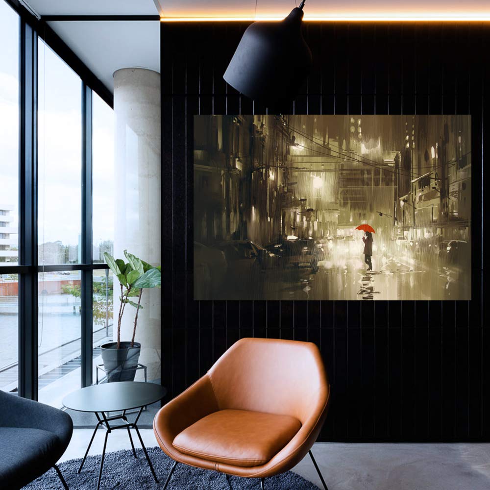 Wall26 Canvas Wall Art - Futuristic Cityscape Paintings for Modern Home Decor, 16x24 Inches Framed Canvas Prints, Perfect for Bedroom, Living Room, and Office Spaces