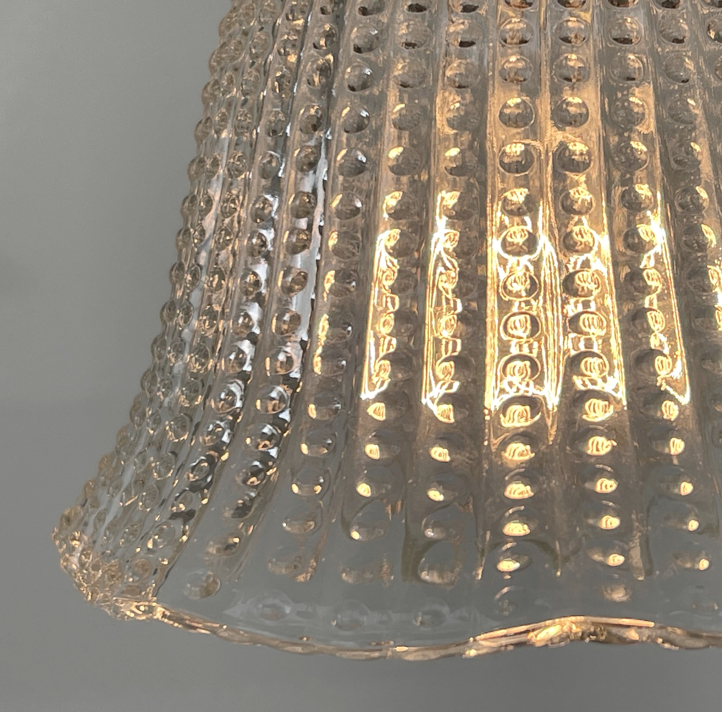 Vintage 1940s Petite Hobnail Glass Pendant Light - Antique Style Ceiling Fixture for Kitchen, Dining Room & Bedroom Lighting