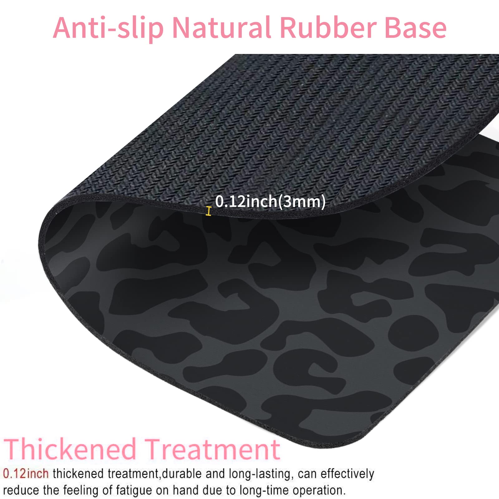 Seorsok Black Leopard Mouse Pad - Non-Slip Rubber Base, Waterproof Square Mouse Mat for Office & Laptop (9.5