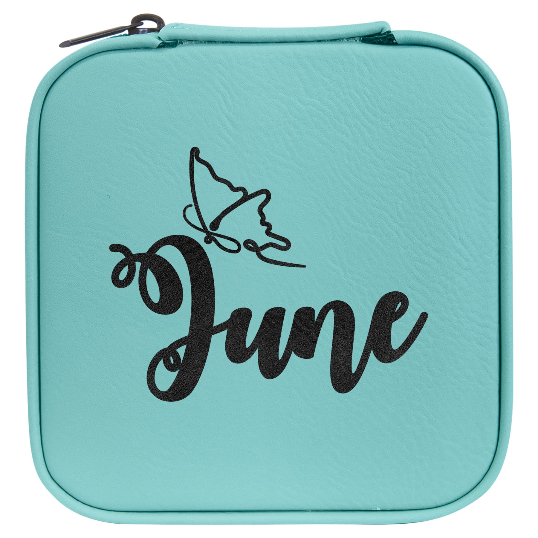 Personalized Engraved Teal Jewelry Box for Women & Girls - Laser Engravable Leatherette Travel Jewelry Case - Perfect for Gifts, Bridesmaids, Wedding Favors & Travel Organization