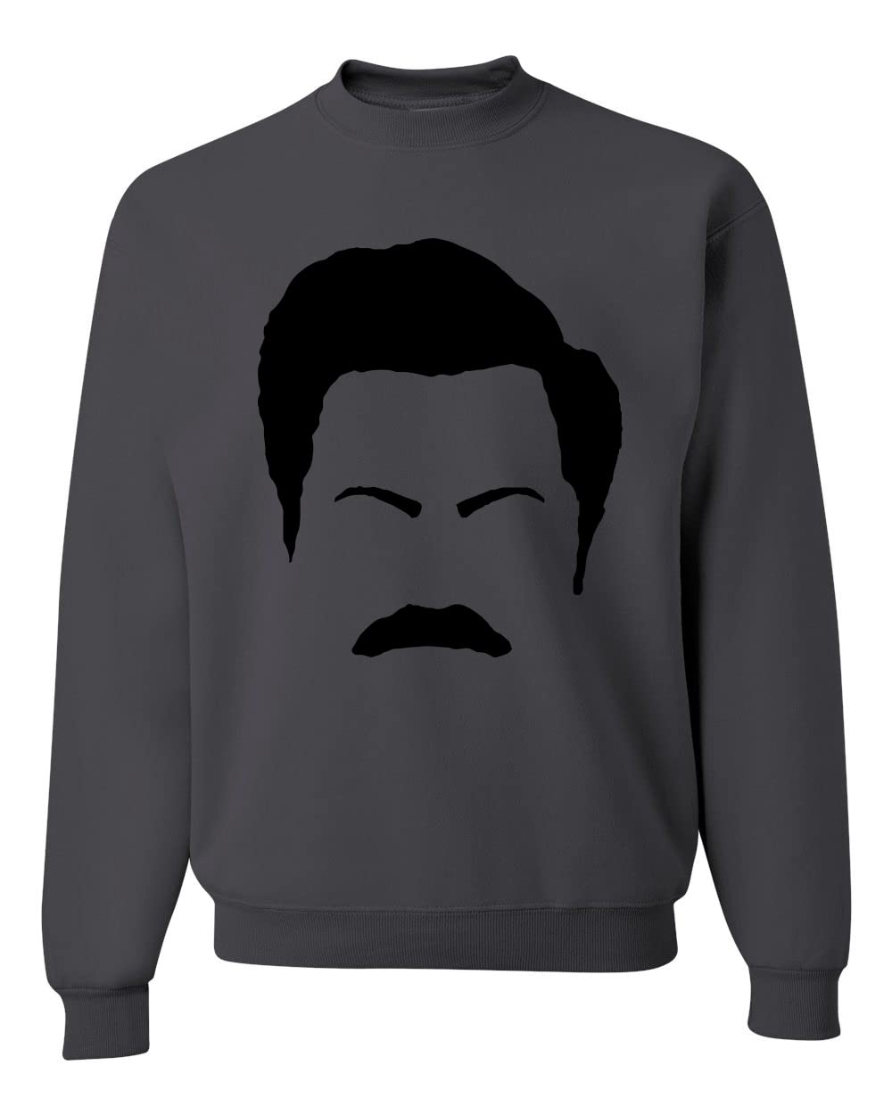 Wild Bobby Parks and Rec Fans Ron Swanson Mustache Graphic Sweatshirt | Pop Culture Unisex Crewneck | Perfect for TV Show Lovers & Comedy Fans