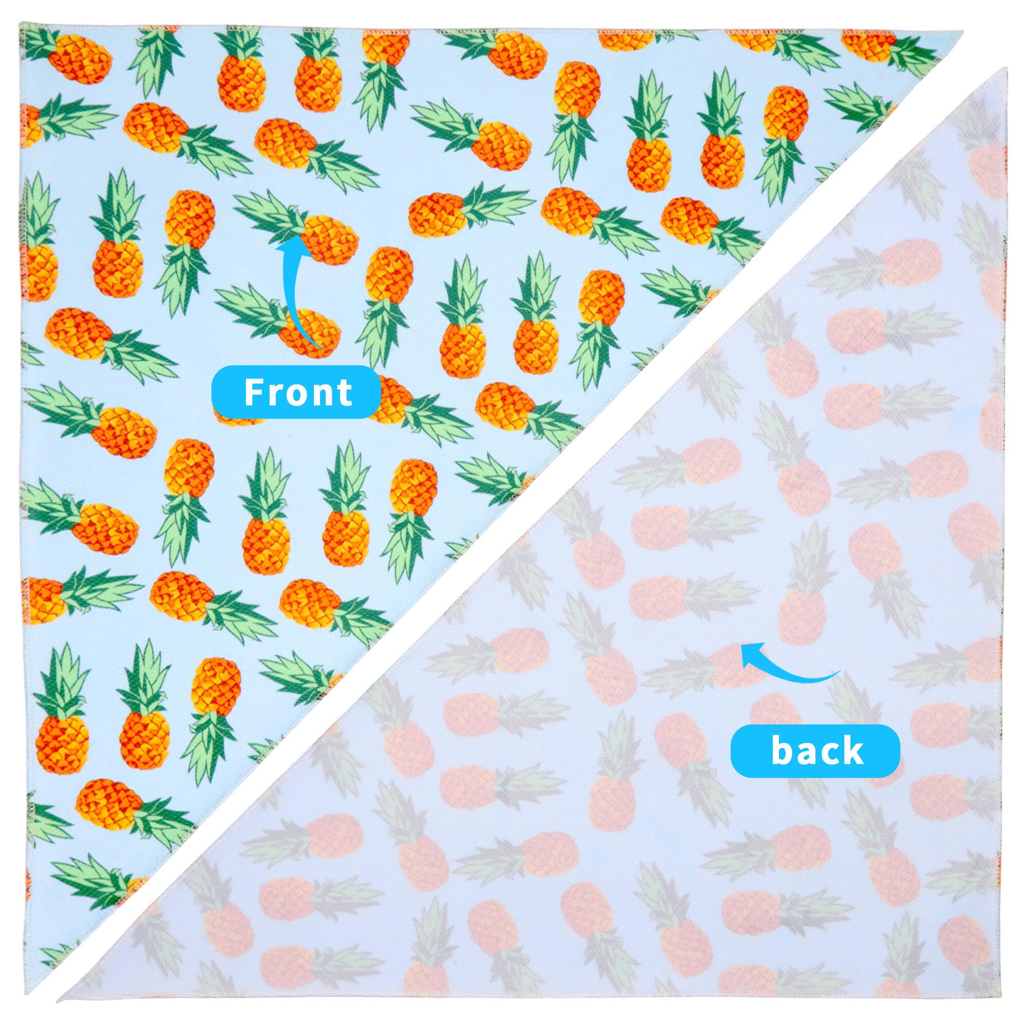 Cooling Bandana for Large Dogs - Lightweight & Quick-Drying Poly-Blend Summer Scarf with Adjustable Fit - Pineapple Pattern Pet Accessory for Hot Weather - Perfect for Outdoor Walks, Beach Trips & Backyard Play