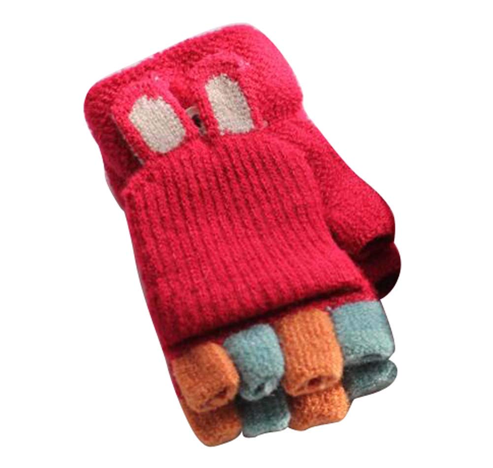 DRAGON SONIC Winter Warm Half Finger Gloves for Kids 2-4 Years Old | Thick Thermal Gloves for Toddlers & Infants | Perfect for Outdoor Play, Snow Activities & Cold Weather Protection