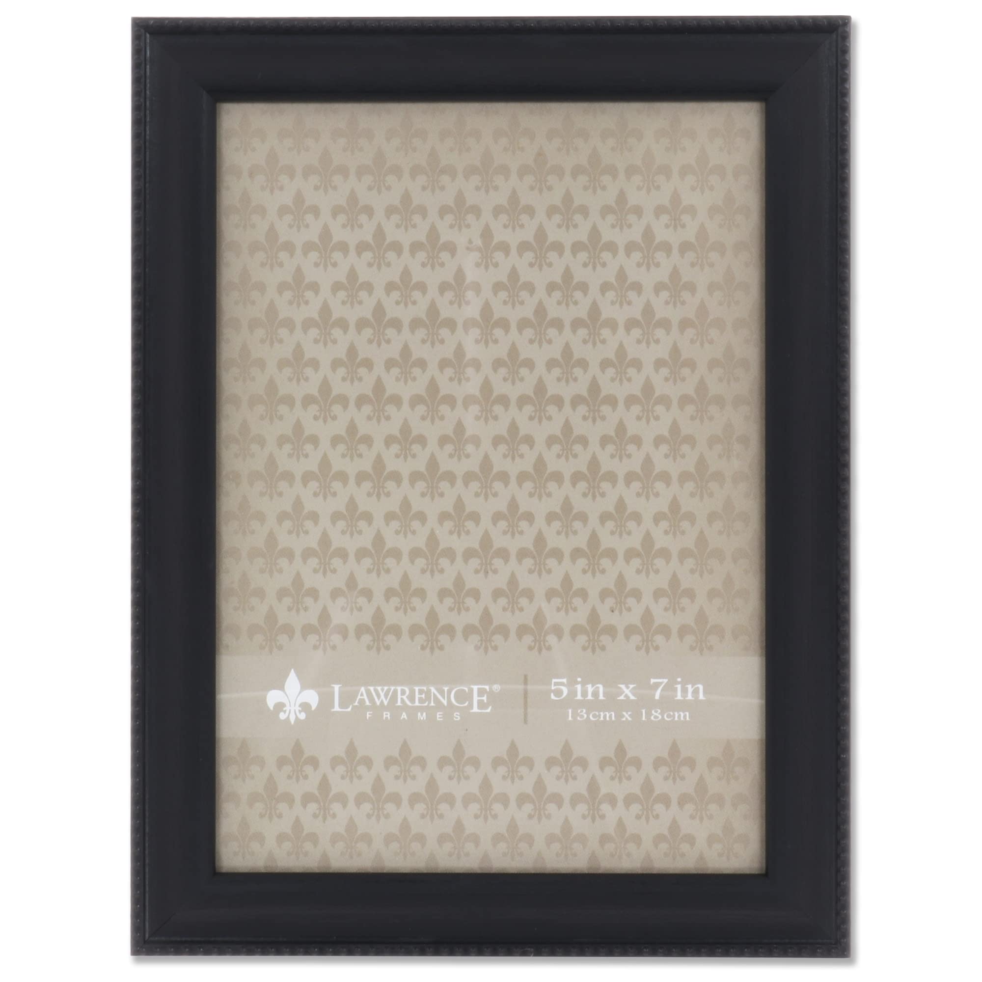 Lawrence Frames Classic Bead Picture Frame 5x7 Inch - Elegant Black Wooden Photo Frame for Wall or Tabletop Display - Perfect for Family Photos, Wedding Pictures, and Home Decor