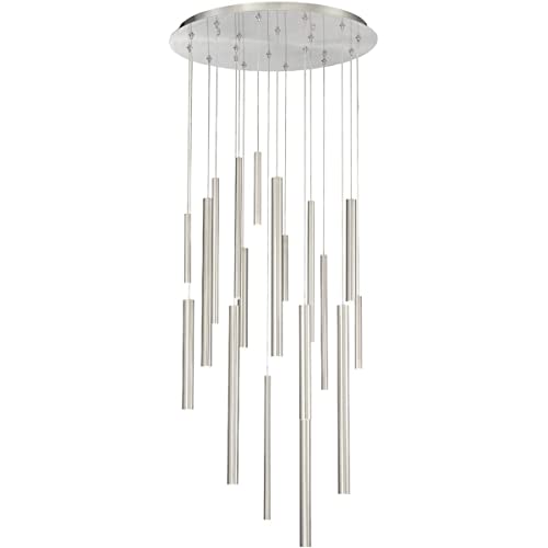 Eurofase Santana 18-Light Chandelier in Satin Nickel Finish - Elegant Dining Room & Entryway Lighting Fixture for Modern Homes