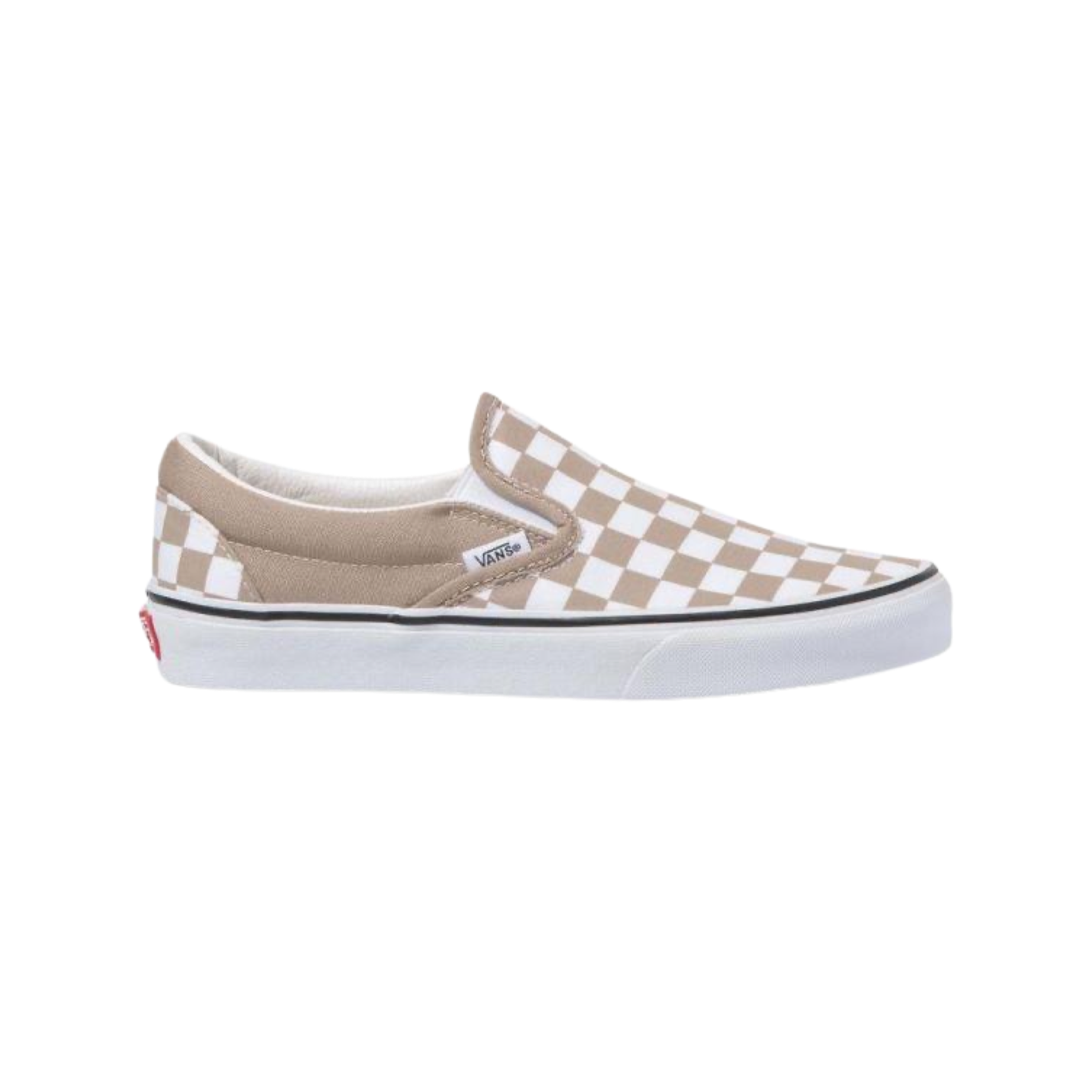 Vans Classic Slip-On Checkerboard Sneakers in Etherea Brown & True White - Comfortable Casual Shoes for Skateboarding, Streetwear & Everyday Wear