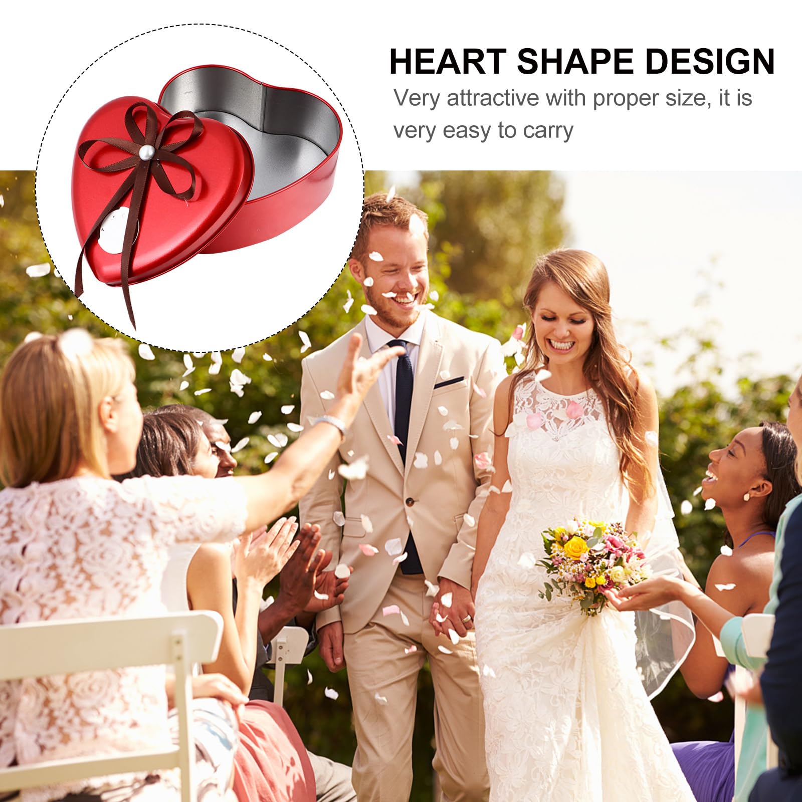 Heart-Shaped Tin Cookie Box with Lid - Small Metal Candy Storage Container for Gifts, Cookies & Treats - Perfect for Valentine's Day, Wedding Favors & Party Decor