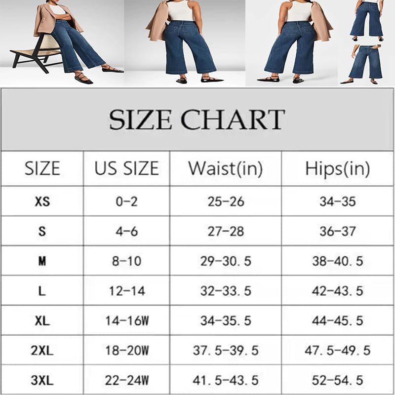Curvachic Jeans - Oprah's Favorite 2024 Tummy Control Cropped Wide Leg Jeans for Women | Perfect for Casual Wear, Office Outfits & Date Nights