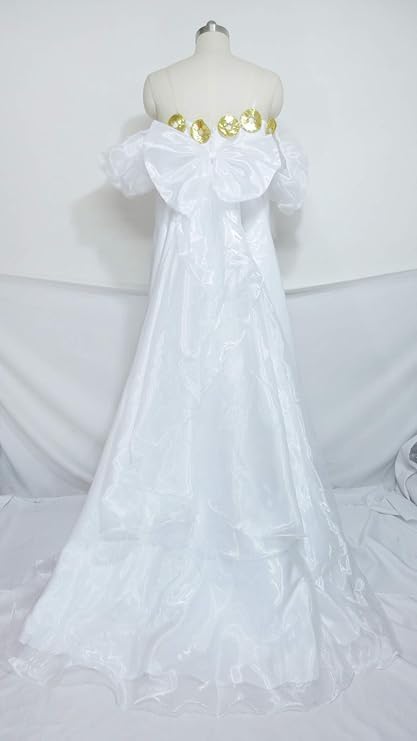 Bishoujo Senshi Tsukino Princess White Gown Dress - Anime Cosplay Costume for Women (Size S) | Perfect for Halloween, Comic Con & Themed Parties