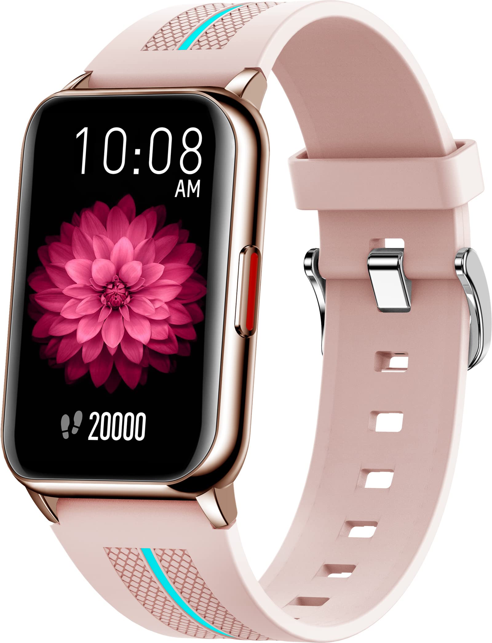 Pink Fitness Tracker IP68 Waterproof - Heart Rate & Sleep Monitor for Workouts