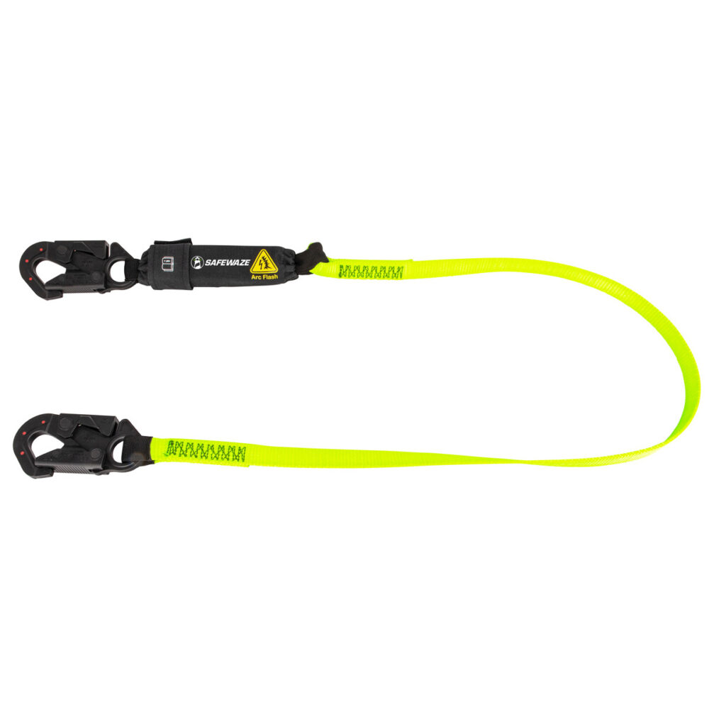 Arc Flash 6' Energy Absorbing Safety Lanyard with Dielectric Snap Hook - Fall Protection for Electrical Workers & Utility Professionals